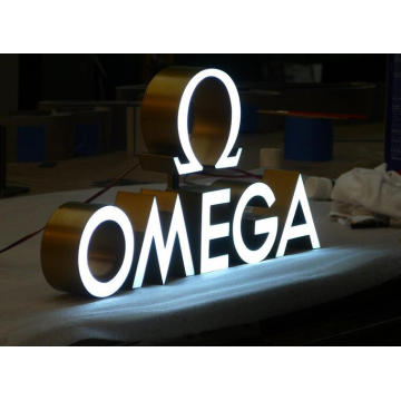 High Quality Resin Body Rose Gold Painting Front-Lit LED Sign